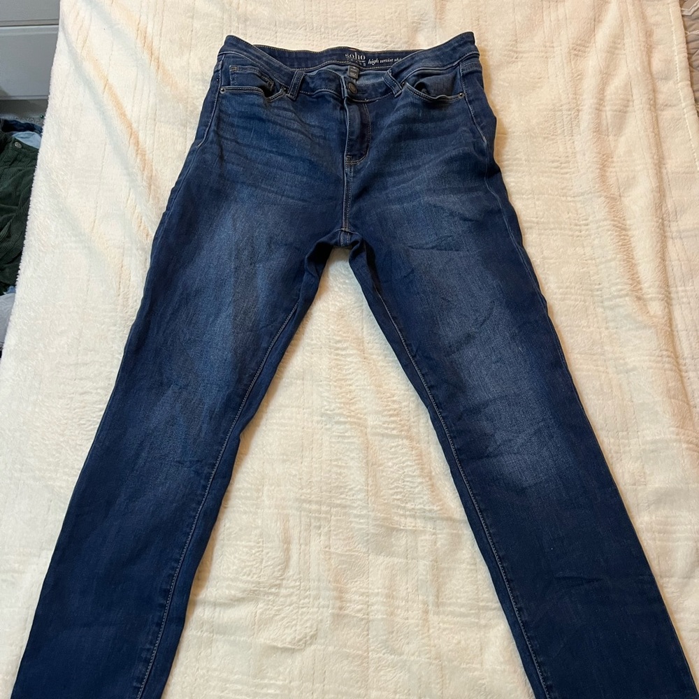Soho High Waist Skinny Jeans,Size 10